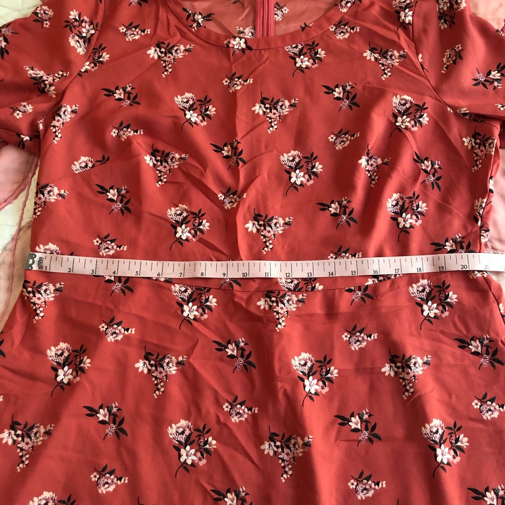 LOFT floral long sleeve flare dress - Picture 11 of 12
